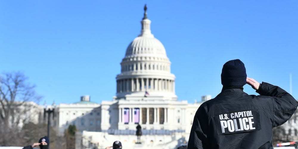 Capitol police salute