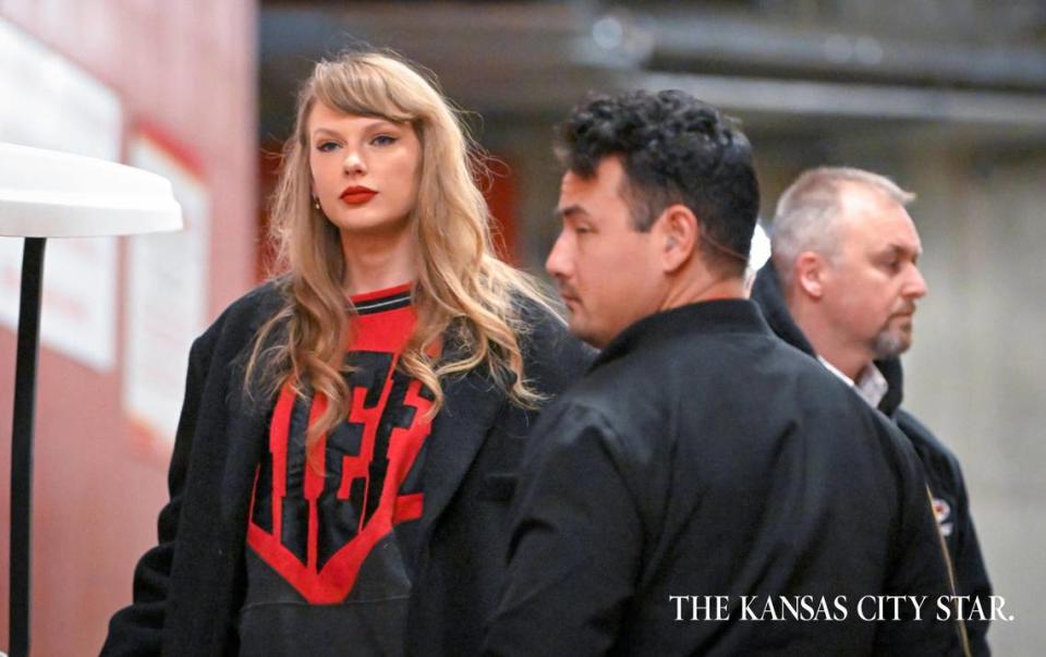 Taylor Swift has turned attending an NFL game into a runway moment. Fans clamor to find out what she’s wearing, eager to buy the looks if they’re not already sold out like this vintage Chiefs sweatshirt from The Westside Storey in Kansas City.