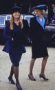 Diana and Sarah Ferguson looked like two peas in a pod when they arrived in matching outfits for Christmas Day at Sandringham in 1988. Photo: Getty Images