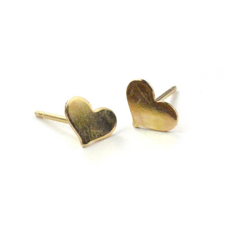11) Tiny Heart Stud Earrings