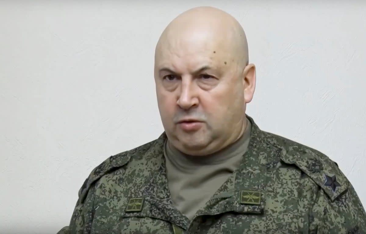 Valery Gerasimov took over from Sergey Surovikin (above) in January 2023 after Surovikin failed to launch aggressive offensives in Ukraine, according to Mark Galeotti (AP)