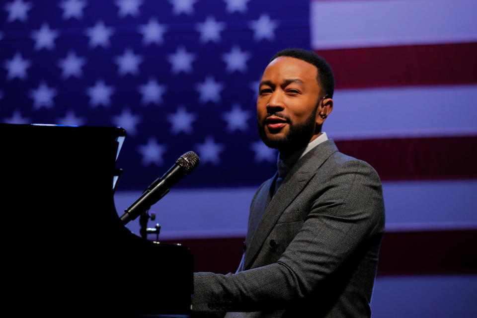 John Legend performing at a pre-pandemic Get Out the Vote event in February 2020. (Photo: Reuters/Brian Snyder