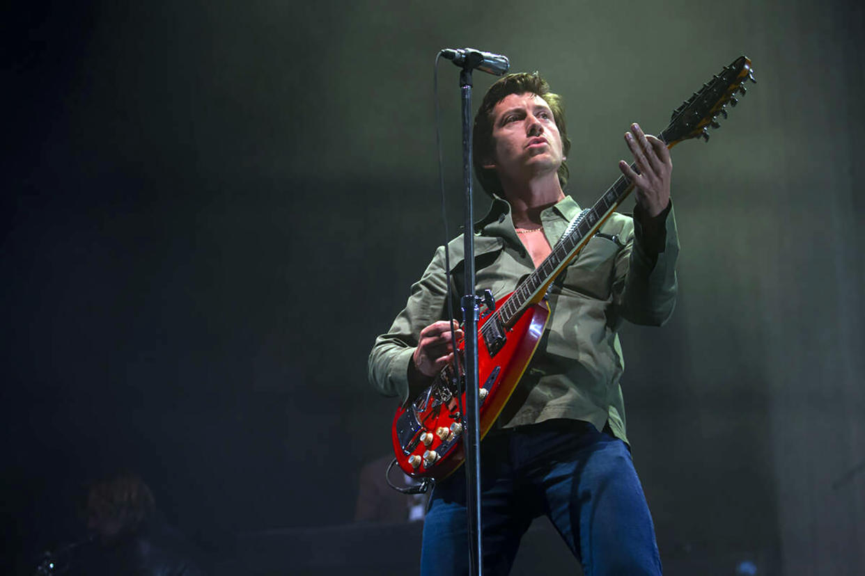 Alex Turner of the Arctic Monkeys performs during the first day of the Life is Beautiful Music & Art Festival on Sept. 16, 2022, in Las Vegas. (Chase Stevens/Las Vegas Review-Journal/Tribune News Service via Getty Images)