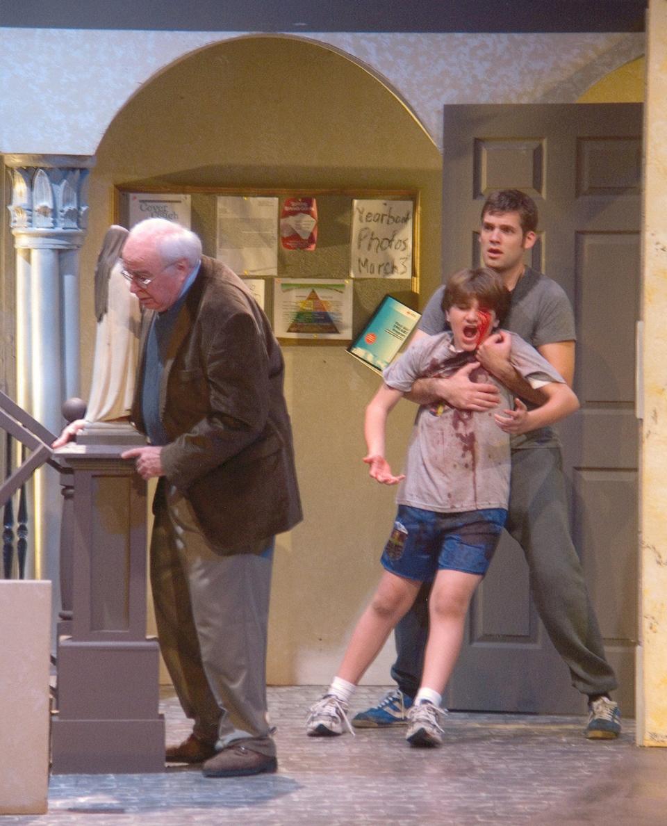 From left, Bennett Wood, Colin Hager and Marques Brown perform in a scene from "Child's Play." Wood, a Memphis stage legend, died Sunday, Sept. 3, 2023, at the age of 91.