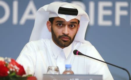 Secretary General of the Qatar 2022 Supreme Committee Hassan Abdulla Al Thawadi speaks during a news conference in Doha February 25, 2015. REUTERS/Mohammed Dabbous