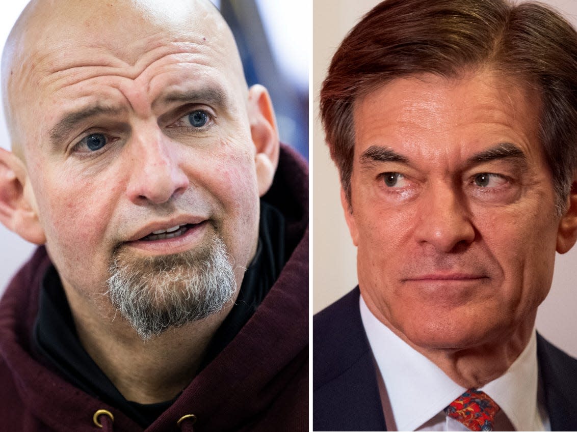 Democratic candidate Lt. Gov. John Fetterman and Republican candidate Dr. Mehmet Oz.