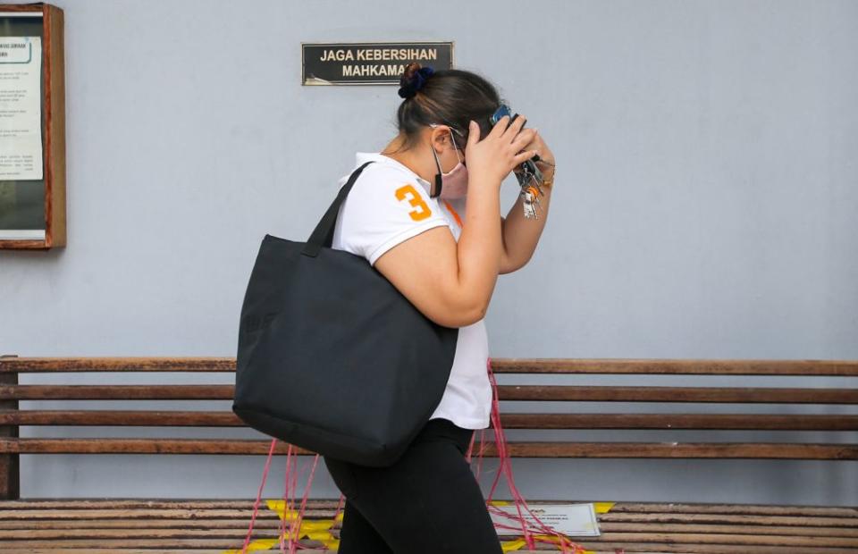 Team Force Scaffolding and Insulation Sdn Bhd director Lau Kiew Ling is pictured at the Ipoh Sessions Court July 27, 2021. — picture by Farhan Najib