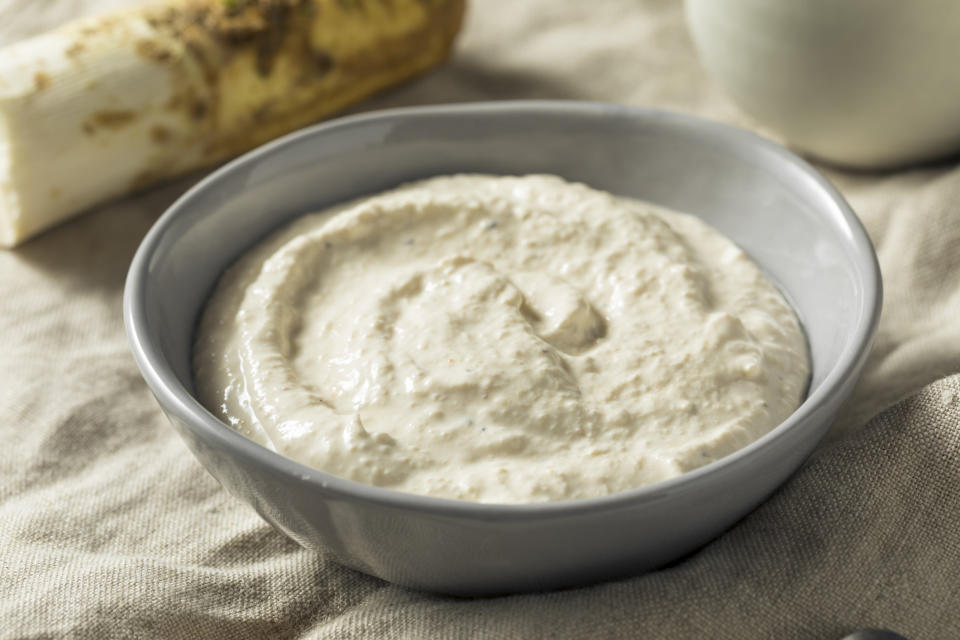 A bowl of horseradish sauce