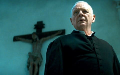 Sir Anthony Hopkins plays a Jesuit exorcist who runs an exorcism course in Rome in the 2011 film The Rite - Credit: Rex