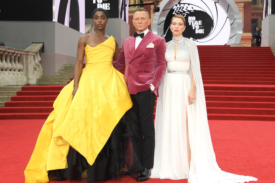 <p>It's good to see you, Mr. Bond. After a long delay due to the COVID-19 pandemic, the world is finally about to see <a href="https://ew.com/creative-work/no-time-to-die/" rel="nofollow noopener" target="_blank" data-ylk="slk:No Time to Die,;elm:context_link;itc:0;sec:content-canvas" class="link "><em>No Time to Die</em>,</a> the 25th film in the James Bond franchise and <a href="https://ew.com/tag/daniel-craig/" rel="nofollow noopener" target="_blank" data-ylk="slk:Daniel Craig;elm:context_link;itc:0;sec:content-canvas" class="link ">Daniel Craig</a>'s final turn as the iconic superspy. </p> <p>To mark the film's arrival (it hits theaters in the U.K. on Thursday, and in the U.S. on Oct. 8), Craig and his costars hit the red carpet in London for the film's world premiere. Shake, don't stir, your way through more photos ahead.</p>