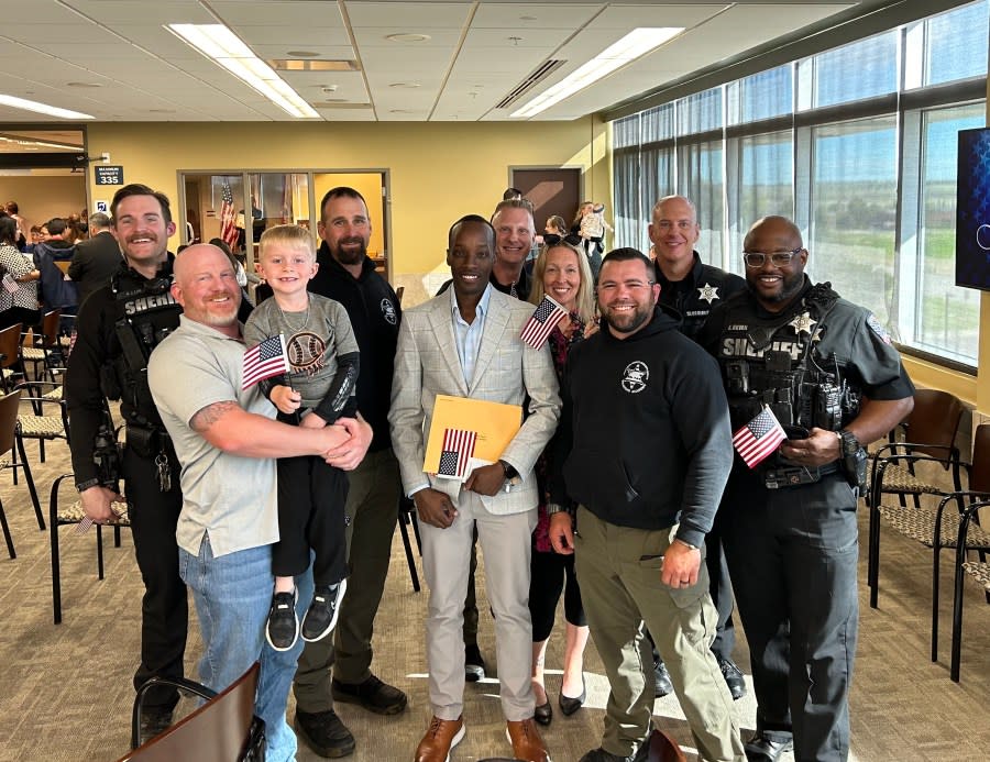 Deputy Jackson Kato with the Arapahoe County Sheriff’s Office is from Kampala, Uganda. After six and a half years, he finally gained U.S. citizenship. (Arapahoe County Sheriff’s Office)