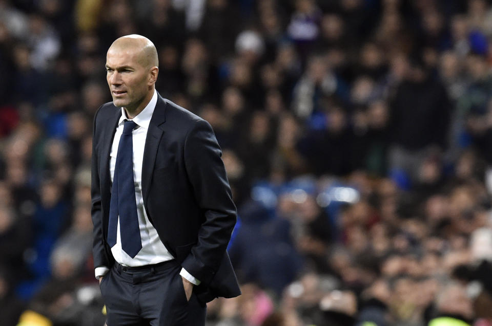 Zidane lors de son premier match sur le banc du Real Madrid