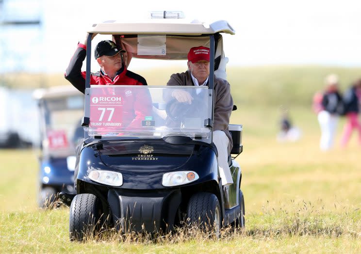 Trump at the Women's British Open golf championship in Turnberry, Scotland, in 2015. (Photo: Scott Heppell/AP)