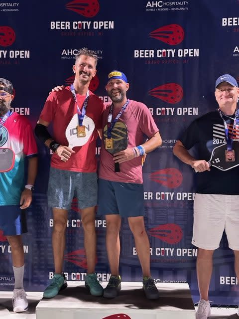 Andy Anderson at the Beer City Open pickleball tournament. (Courtesy Dinks & Dingers Social Club)