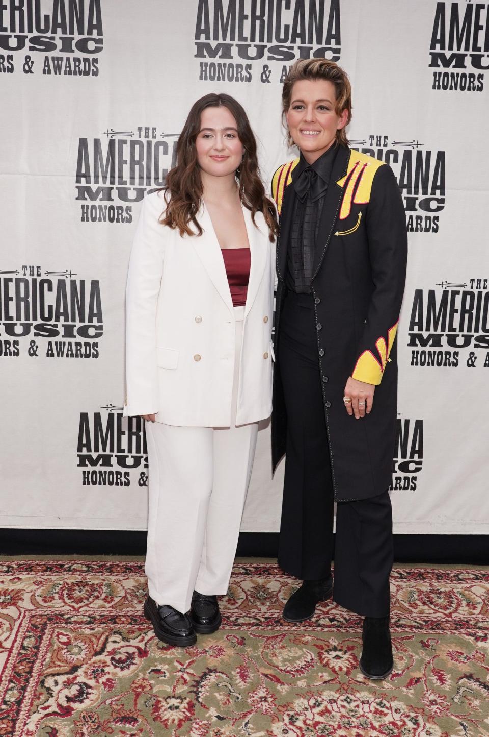 Tish Melton and Brandi Carlile attend the 2023 Annual Americana Honors & Awards on September 20, 2023 in Nashville, Tennessee.