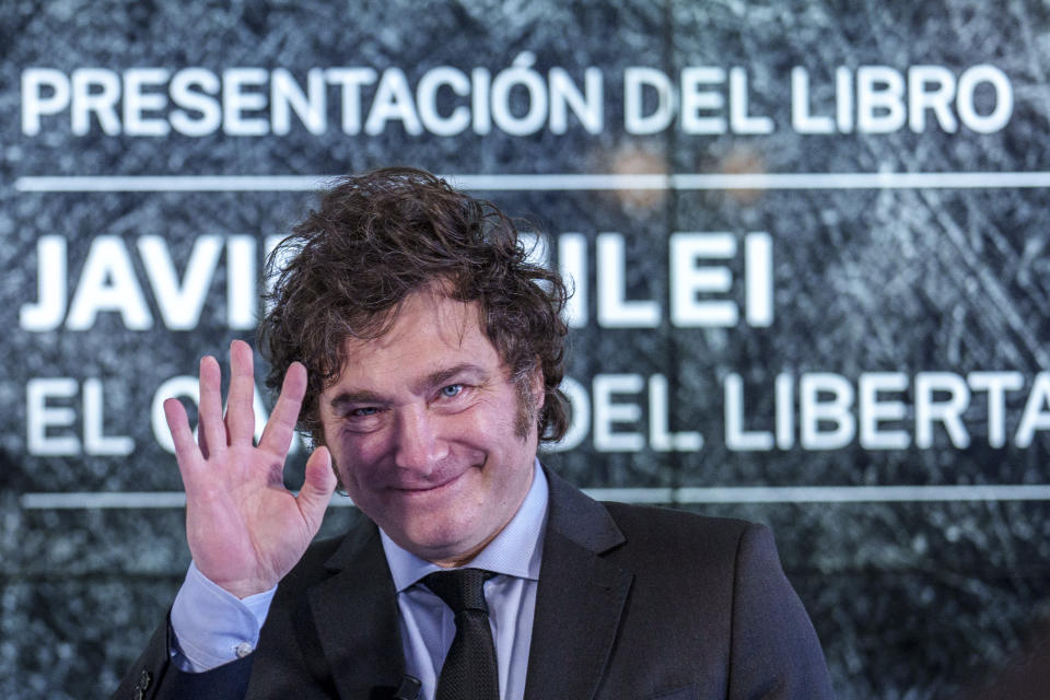 阿根廷總統米雷伊（Javier Milei，圖）21日持續對西班牙總理桑傑士（Pedro Sanchez）出言不遜。（美聯社資料照）