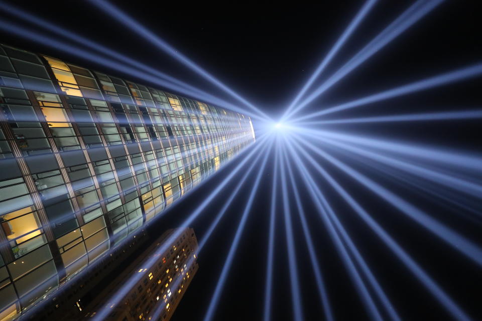 <p>Tribute in Light is a commemorative public art installation first presented six months after 9/11 and then every year thereafter, from dusk to dawn, on the night of Sept. 11. (Photo: Gordon Donovan/Yahoo News) </p>