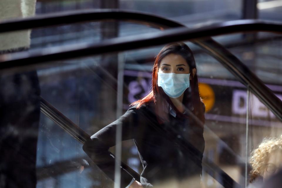 Woman in face mask