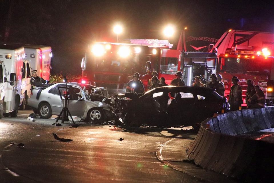 Two people are dead following a Wednesday crash on the Trans Canada Highway at Westport Road.