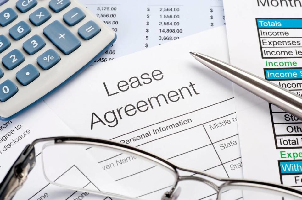 A lease agreement form.