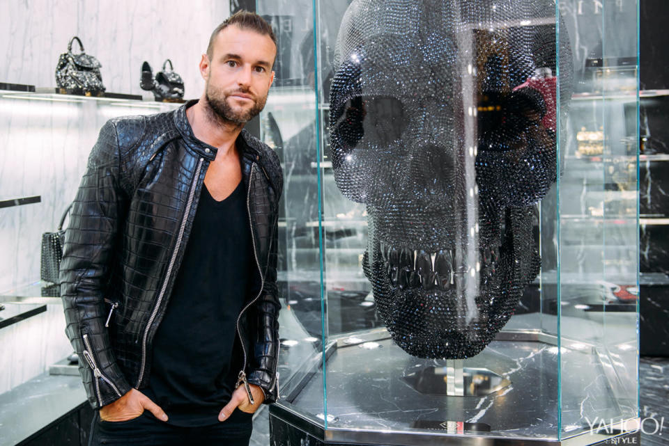 Designer Phillip Plein in his Milan store. (Photo: Courtesy of Phillip Plein.)