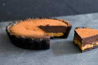 <div class="caption-credit"> Photo by: Crumbs + Corkscrews</div><p> <a rel="nofollow noopener" href="http://crumbsandcorkscrews.co.uk/chocolate-caramel-oreo-tart/" target="_blank" data-ylk="slk:Chocolate Caramel Oreo Tart;elm:context_link;itc:0;sec:content-canvas" class="link ">Chocolate Caramel Oreo Tart</a>: Wait, what? Chocolate, caramel, <i>and</i> Oreos? It's like we died and went to sugar high heaven. </p>