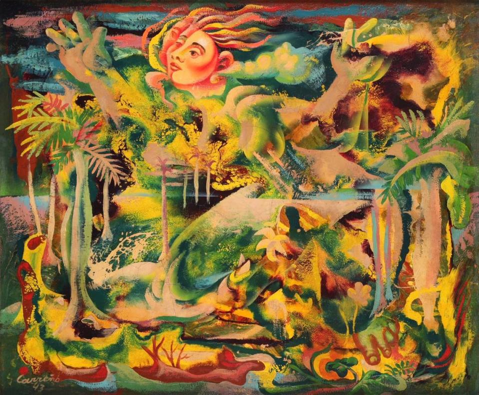 ‘Allegory of a Cuban Landscape’, 1943, de Mario Carreño, duco sobre lienzo, 20.25 x 24.25 pulgadas.