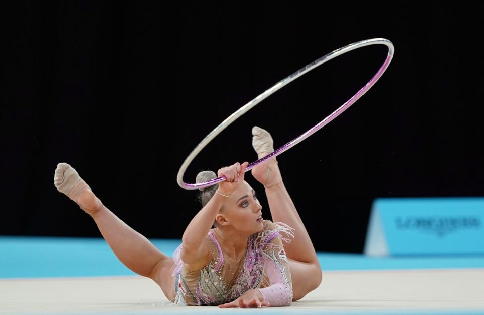 England’s Saffron Severn competes in rhythmic gymnastics qualifiers (Zac Goodwin/PA) (PA Wire)