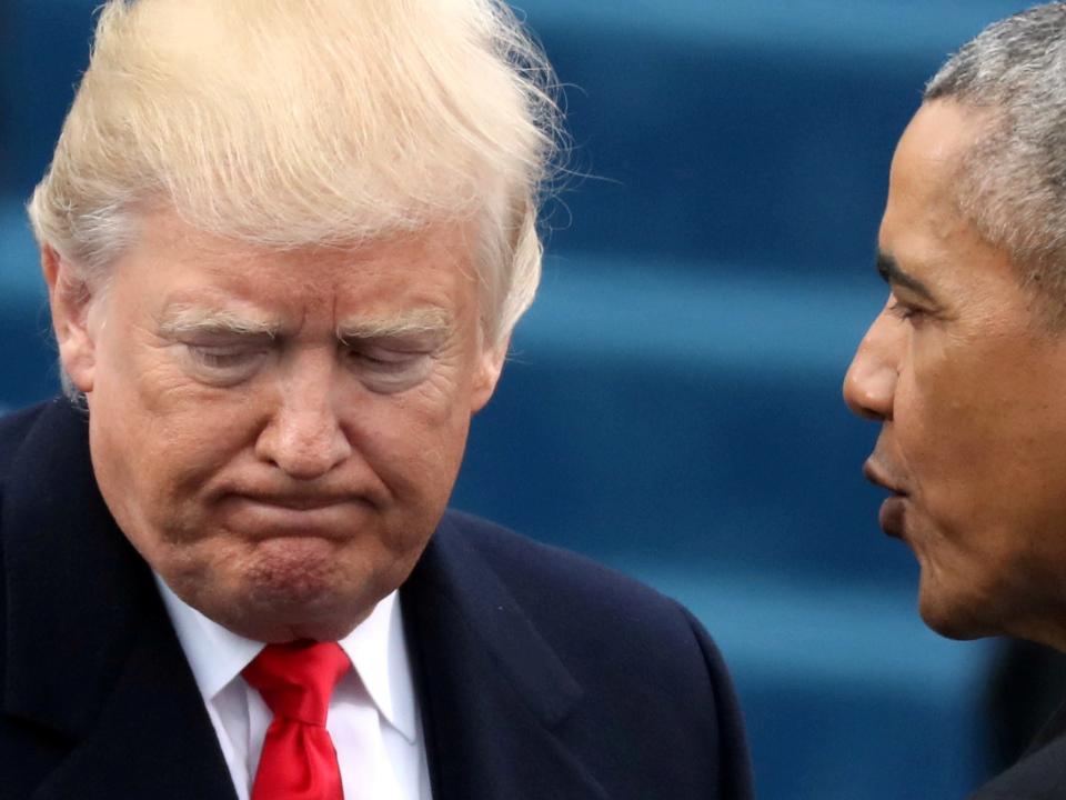 Donald Trump (left) and Barack Obama (right)