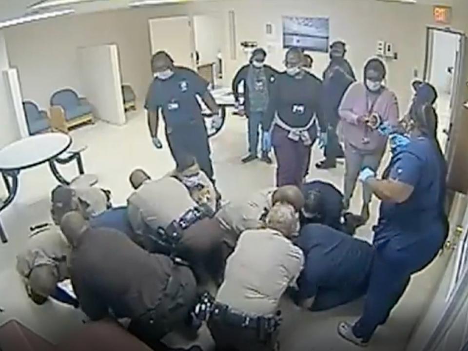 Deputies restrain Irvo Otieno, who later died (Screenshot / Dinwiddie County Commonwealth's Attorney's Office)