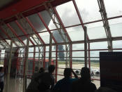 <p>People watch as smoke rises from the site where a plane crashed shortly after taking off from Havana, Cuba, May 18, 2018, in this photo in obtained from social media. (Photo: Scott Paton/via Reuters) </p>