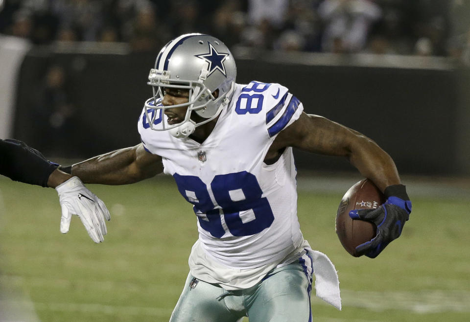 Dez Bryant is still looking for a new team after being cut by the Dallas Cowboys. (AP)
