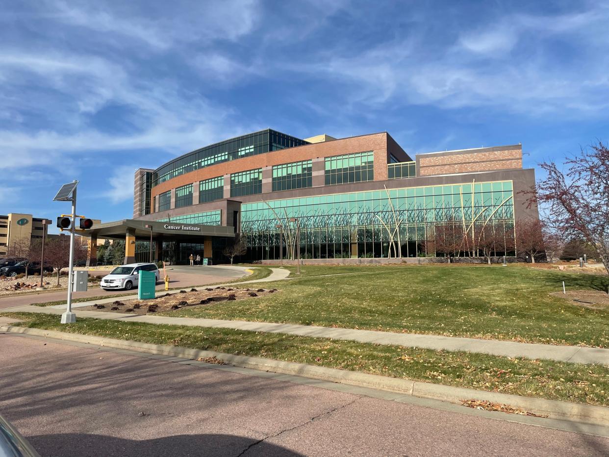 Avera McKennan’s cancer institute, part of its campus in Sioux Falls, serves the entire region around for hundreds of miles. November 19, 2021 photo.