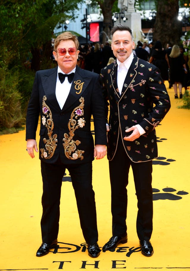 Sir Elton John and David Furnish to receive lifetime achievement award