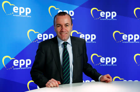 Manfred Weber, the centre-right European People's Party's lead candidate in the European Parliament elections, poses during an interview with Reuters in Brussels, Belgium, March 22, 2019. REUTERS/Francois Lenoir