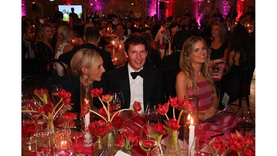 Cressida was pictured sitting with Zara Tindall and James Blunt