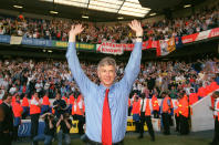 <p>In 2004 his ‘Invincibles’ went an entire season unbeaten AND secured the league title at rivals Spurs </p>