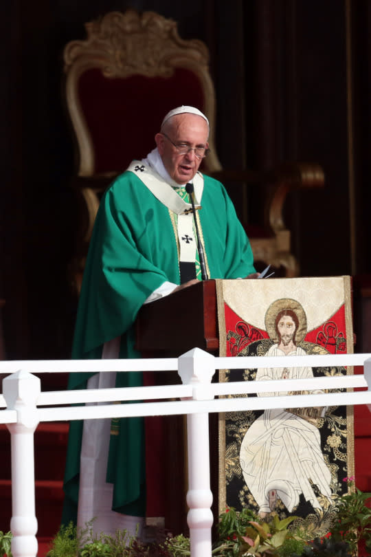 The Pope In a Green Chasuble in Cuba on Sunday, September 20, 2015