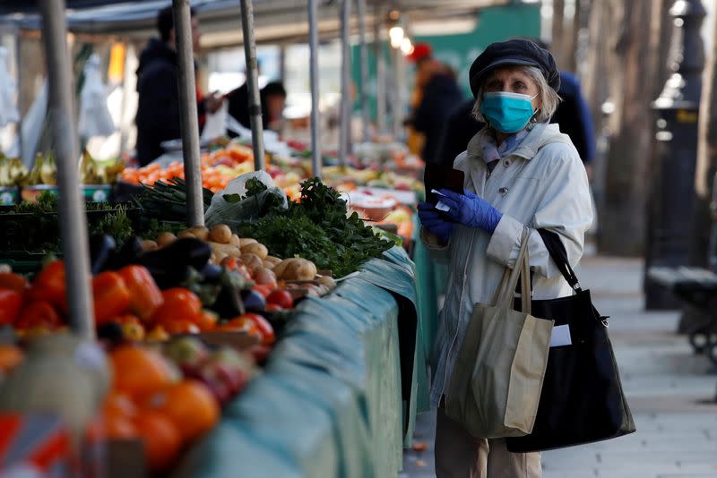 FILE PHOTO: The Bastille Market in Paris as a lockdown is imposed to slow the rate of the coronavirus disease in France