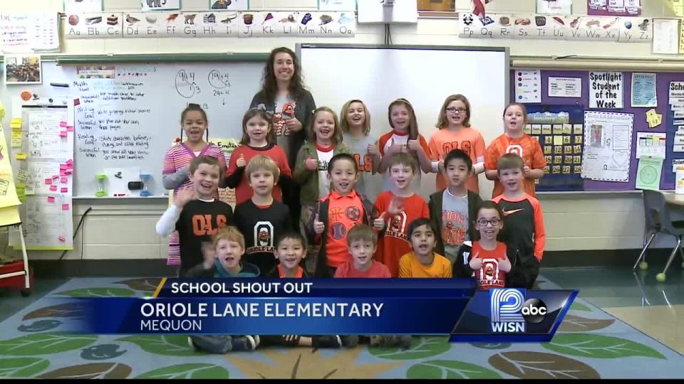 Good Thursday morning from students at Oriole Lane Elementary School in Mequon!