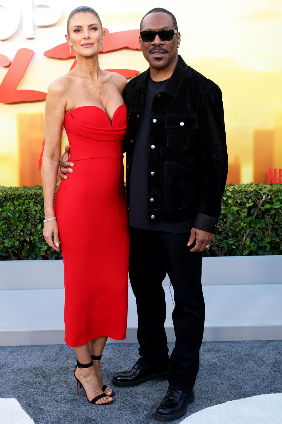 BEVERLY HILLS, CALIFORNIA - JUNE 20: (L-R) Paige Butcher and Eddie Murphy attends Los Angeles premiere of Netflix's "Beverly Hills Cop: Axel F" at Wallis Annenberg Center for the Performing Arts on June 20, 2024 in Beverly Hills, California. (Photo by Kayla Oaddams/WireImage)