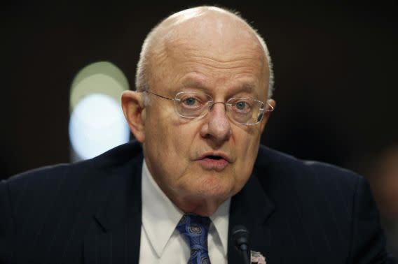 National Intelligence Director James Clapper speaks on Capitol Hill in Washington. Clapper is among top U.S. intelligence officials set to testify on Jan. 5, 2017, at a Senate hearing to be dominated by accusations Russia meddled in America’s presidential election to help Donald Trump win. (Photo: Alex Brandon/AP)