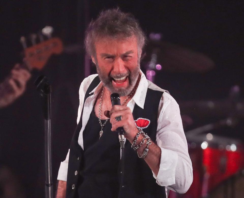 Paul Rogers performs with the Palm Springs All-Stars during Rock The Plaza benefit concert at the historic Plaza Theatre in Palm Springs, Calif., Nov. 11, 2022.