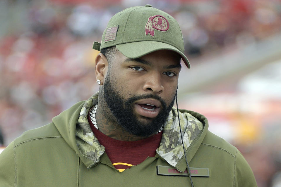 Washington Redskins offensive tackle Trent Williams is hoping to be traded or released. (AP Photo/Phelan M. Ebenhack, File)