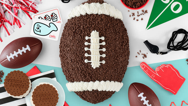 Carvel Super Bowl football cake