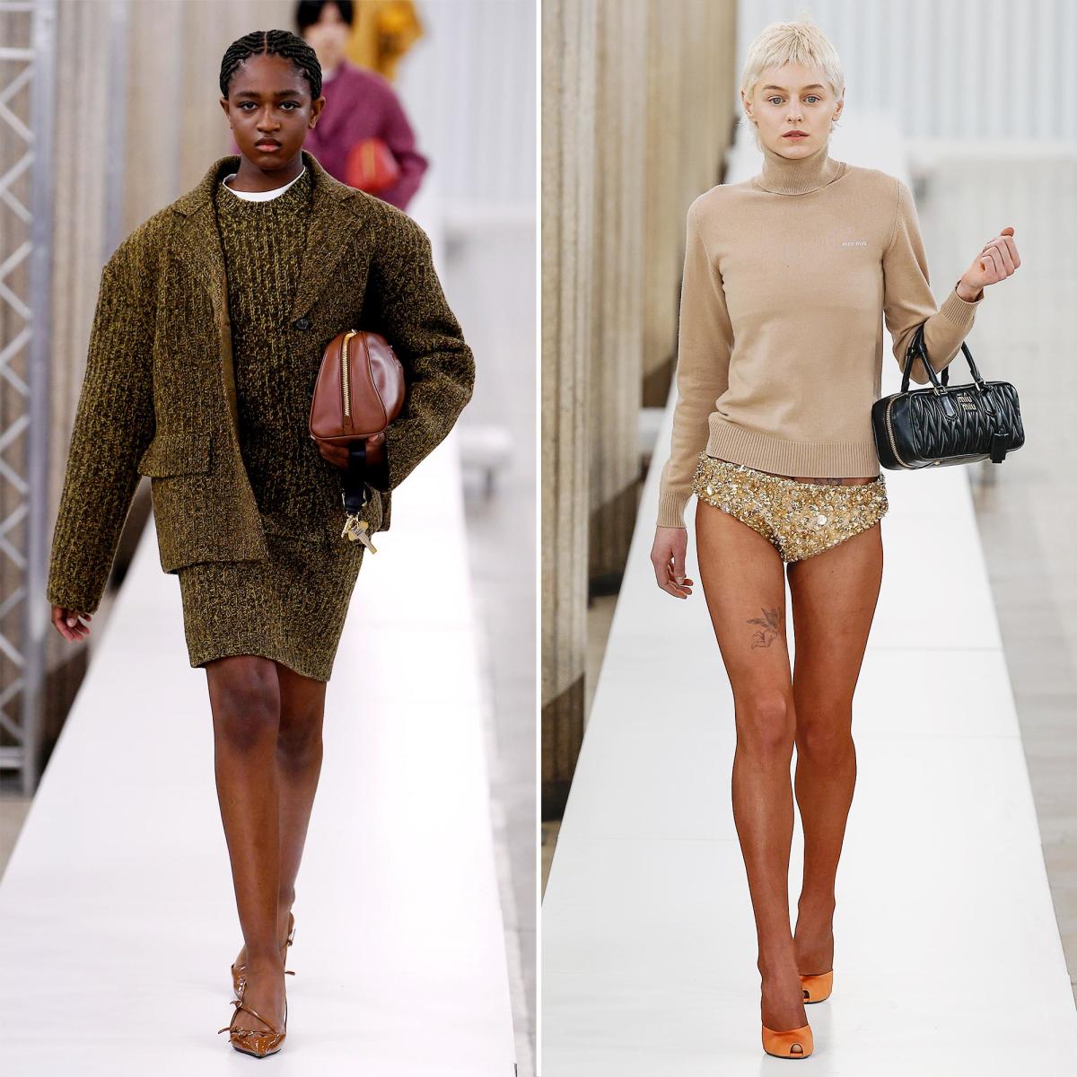 Emma Corrin Closed Miu Miu's Paris Fashion Week Show In Sequinned Underwear