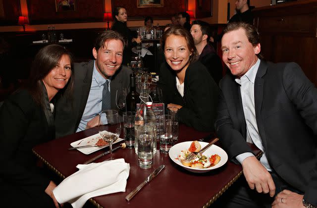 <p>Cindy Ord/Getty</p> Left to right: Kelly Turlington Burns, Edward Burns, Christy Turlington Burns and Brian Burns in April 2013.