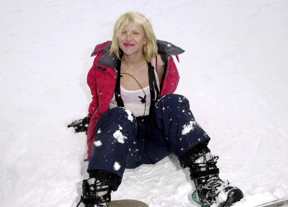 Courtney Love Snowboarding at Sundance 2001 