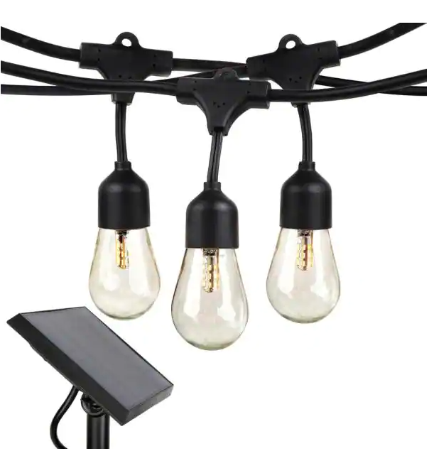3) Solar LED Edison Bulb Hanging String Light