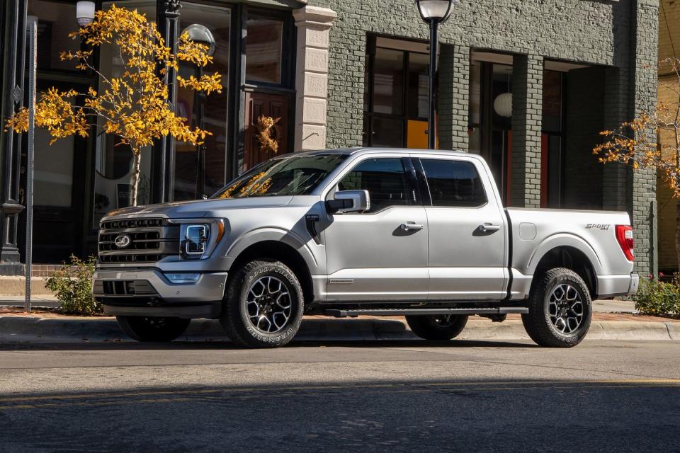 <p><strong>What We Think: </strong>Ford's F-150 is fully embracing the electrified future. While the <a href="https://www.caranddriver.com/ford/f-150-lightning" rel="nofollow noopener" target="_blank" data-ylk="slk:all-electric Lightning;elm:context_link;itc:0;sec:content-canvas" class="link ">all-electric Lightning</a> caters to those looking to ween themselves from gasoline entirely, the pickup's available gasoline-electric hybrid powertrain (dubbed PowerBoost) brings a 400-hp punch to the table. It also includes a 7.2-kW onboard generator that's good for powering the likes of small appliances. In other words, the F-150 with the <a href="https://www.caranddriver.com/reviews/a34716469/2021-ford-f-150-hybrid-by-the-numbers/" rel="nofollow noopener" target="_blank" data-ylk="slk:PowerBoost hybrid powertrain;elm:context_link;itc:0;sec:content-canvas" class="link ">PowerBoost hybrid powertrain</a> maintains everything we love about Ford's full-size truck while simultaneously improving its fuel efficiency and real-world capability.</p><ul><li><em>Car and Driver </em>rating: 9/10</li><li>EPA-combined fuel economy: 25 mpg (PowerBoost RWD); 23 mpg (PowerBoost 4WD)</li></ul><p><a class="link " href="https://www.caranddriver.com/ford/f-150" rel="nofollow noopener" target="_blank" data-ylk="slk:Review, Pricing, and Specs;elm:context_link;itc:0;sec:content-canvas">Review, Pricing, and Specs</a></p>